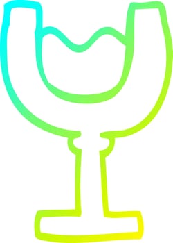 cold gradient line drawing cartoon glass of wine vector