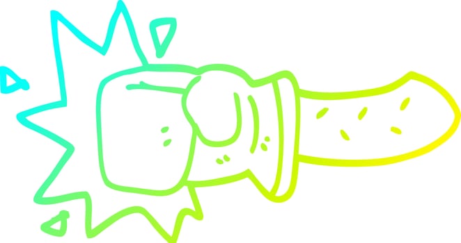 cold gradient line drawing cartoon punch vector