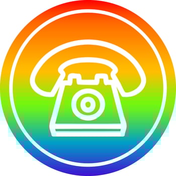 old telephone circular in rainbow spectrum vector