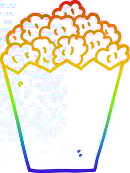 rainbow gradient line drawing cartoon cinema popcorn vector