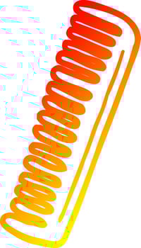 warm gradient line drawing cartoon comb vector