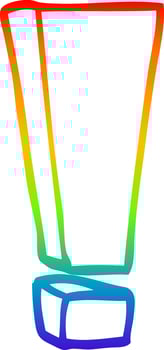 rainbow gradient line drawing cartoon exclamation vector