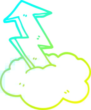 cold gradient line drawing cartoon growth arrow vector