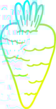 cold gradient line drawing cartoon carrot vector