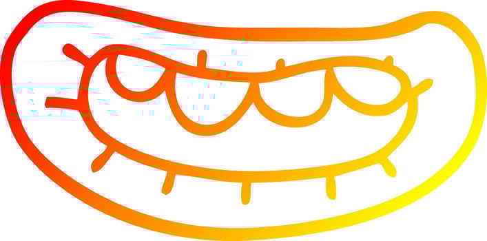 warm gradient line drawing cartoon mouth vector