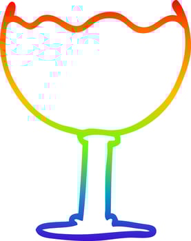 rainbow gradient line drawing cartoon glass of drink vector