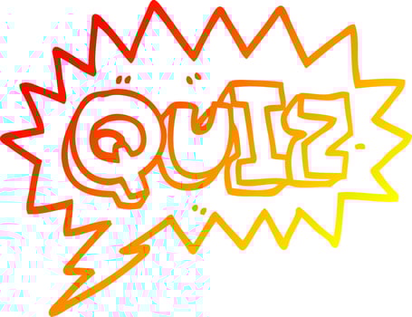 warm gradient line drawing cartoon font quiz vector