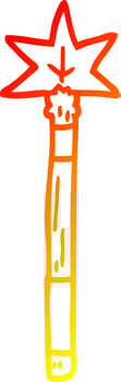 warm gradient line drawing cartoon wand vector