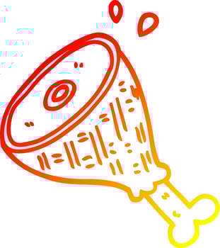 warm gradient line drawing cartoon cooked meat vector