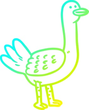 cold gradient line drawing Cartoon bird vector