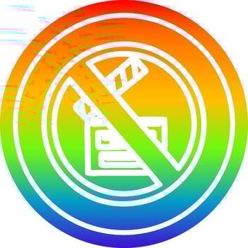 no filming circular in rainbow spectrum vector