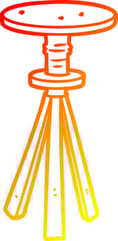 warm gradient line drawing cartoon stool vector