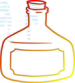 warm gradient line drawing old bottle cartoon vector