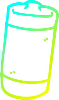 cold gradient line drawing cartoon battery vector
