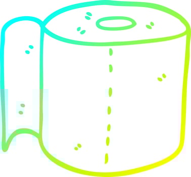 cold gradient line drawing cartoon toilet roll vector
