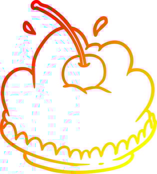 warm gradient line drawing tasty dessert vector
