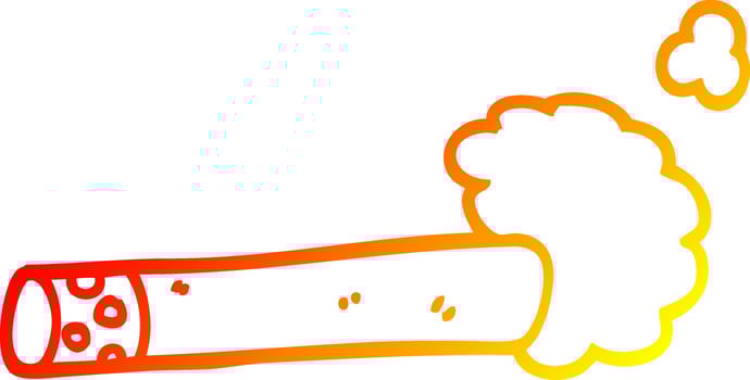 warm gradient line drawing cartoon cigarette vector