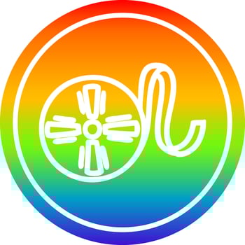 movie film reel circular in rainbow spectrum vector