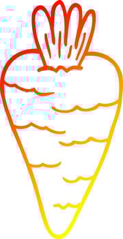 warm gradient line drawing cartoon carrot vector