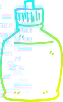 cold gradient line drawing cartoon squirt bottle vector