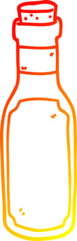 warm gradient line drawing cartoon potion bottle vector
