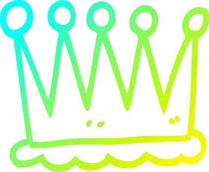 cold gradient line drawing simple cartoon crown vector