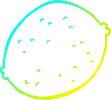 cold gradient line drawing cartoon lemon vector