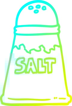 cold gradient line drawing cartoon salt shaker vector