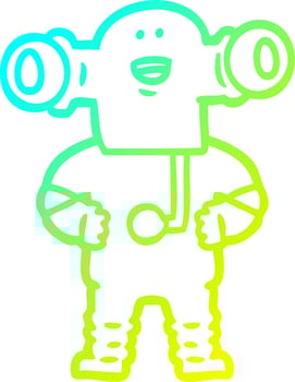 cold gradient line drawing friendly cartoon alien vector