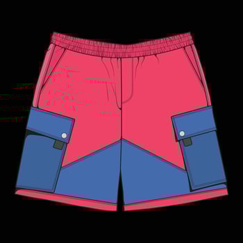 short pants color block drawing vector, short pants in a sketch style, trainers template, vector Illustration.