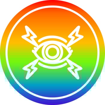 mystic eye circular in rainbow spectrum vector