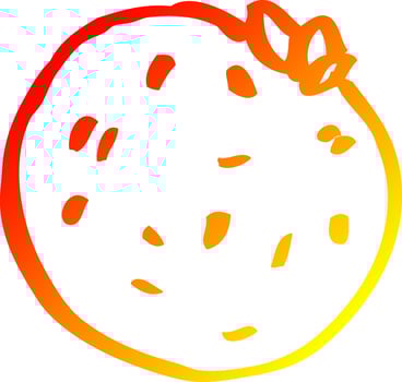 warm gradient line drawing cartoon grapefruit vector