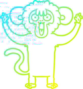 cold gradient line drawing caroton monkey vector