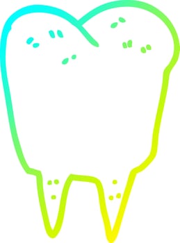 cold gradient line drawing cartoon tooth vector