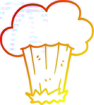 warm gradient line drawing cartoon big bang vector