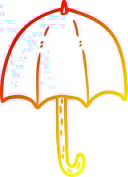 warm gradient line drawing open umbrella vector