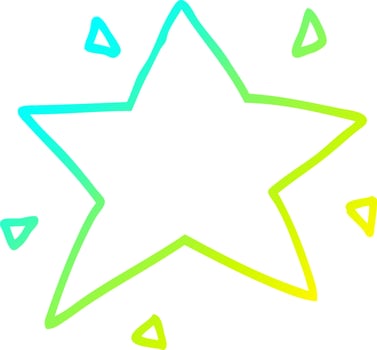 cold gradient line drawing cartoon star vector