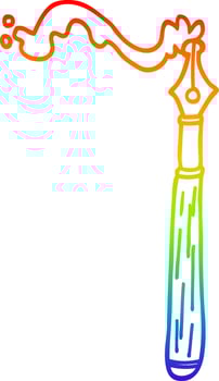 rainbow gradient line drawing cartoon ink pen vector