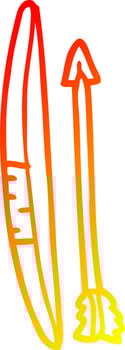 warm gradient line drawing cartoon bow and arrow vector