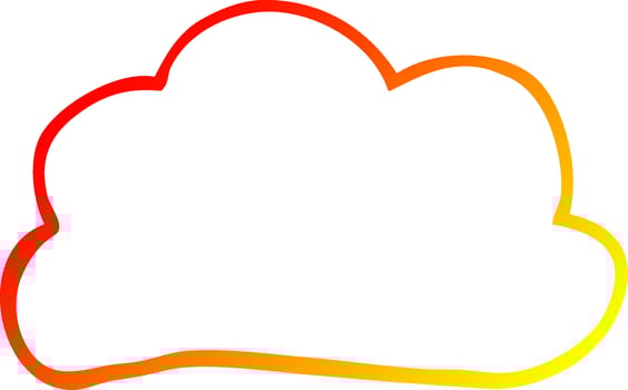 warm gradient line drawing cartoon weather cloud vector