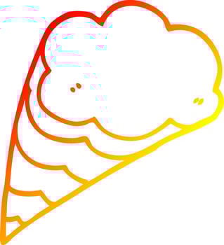 warm gradient line drawing cartoon decorative cloud vector