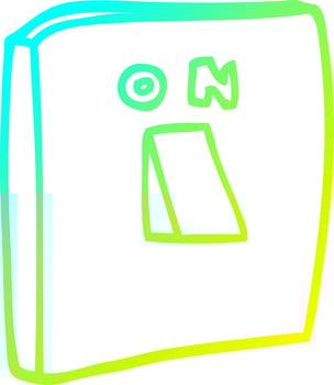 cold gradient line drawing cartoon on switch vector