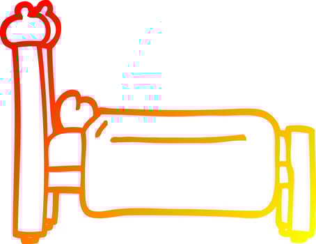 warm gradient line drawing cartoon bed vector