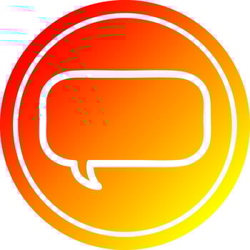 speech bubble circular in hot gradient spectrum vector