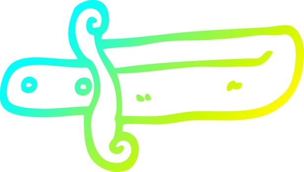 cold gradient line drawing cartoon small dagger vector