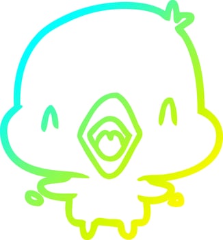 cold gradient line drawing happy bird vector