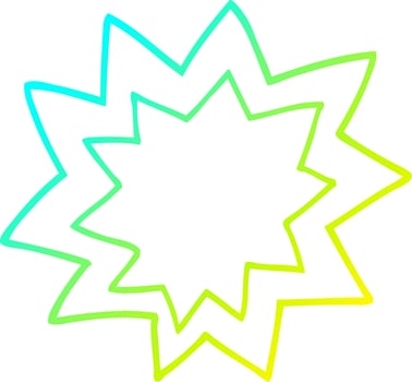 cold gradient line drawing cartoon fire explosion vector