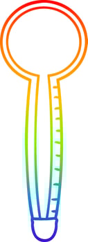 rainbow gradient line drawing cartoon thermometer vector