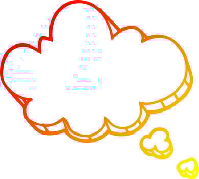 warm gradient line drawing cartoon expression bubble vector