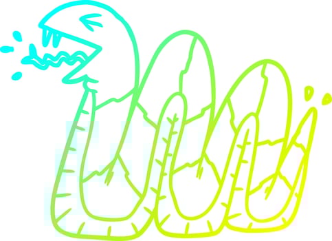 cold gradient line drawing cartoon hissing snake vector